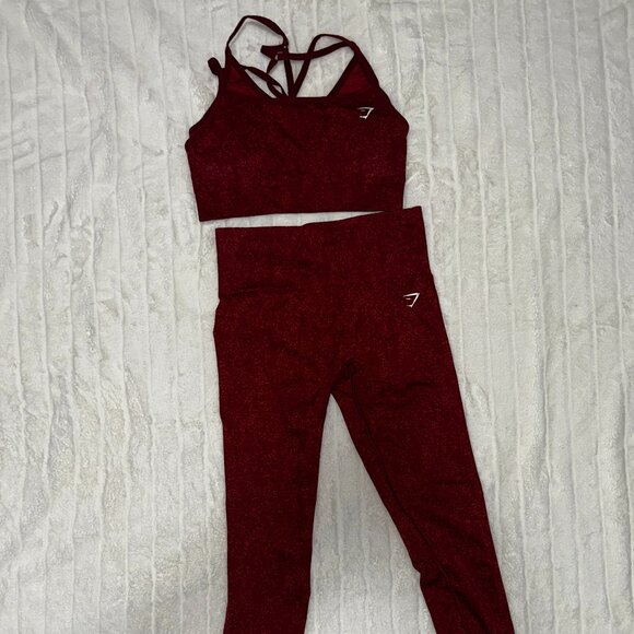 Gymshark Other - Gymshark Women’s Seamless Sports Bra + Leggings Set | Size Small | Red